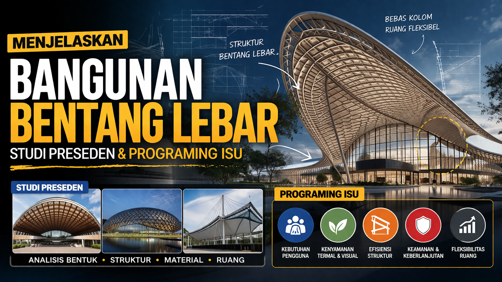 Kajian Bangunan Bentang Lebar: Studi Preseden dan Programming Isu dalam Perancangan Arsitektur